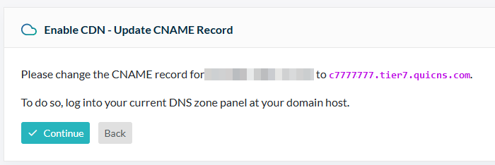 Please change the CNAME