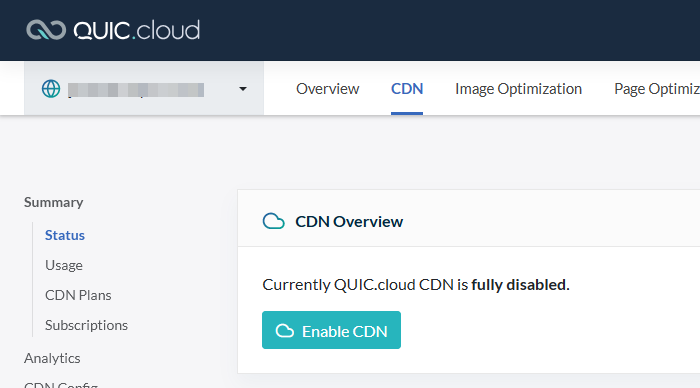 Currently QUIC.cloud CDN is fully disabled.